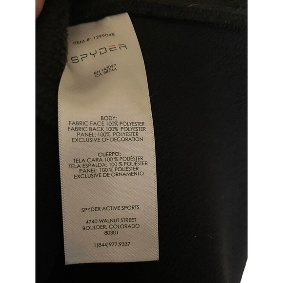 Spyder Men's 1/4 Zip Pullover, Heavyweight Black and Orange Waffle Knit Large - Picture 10 of 10